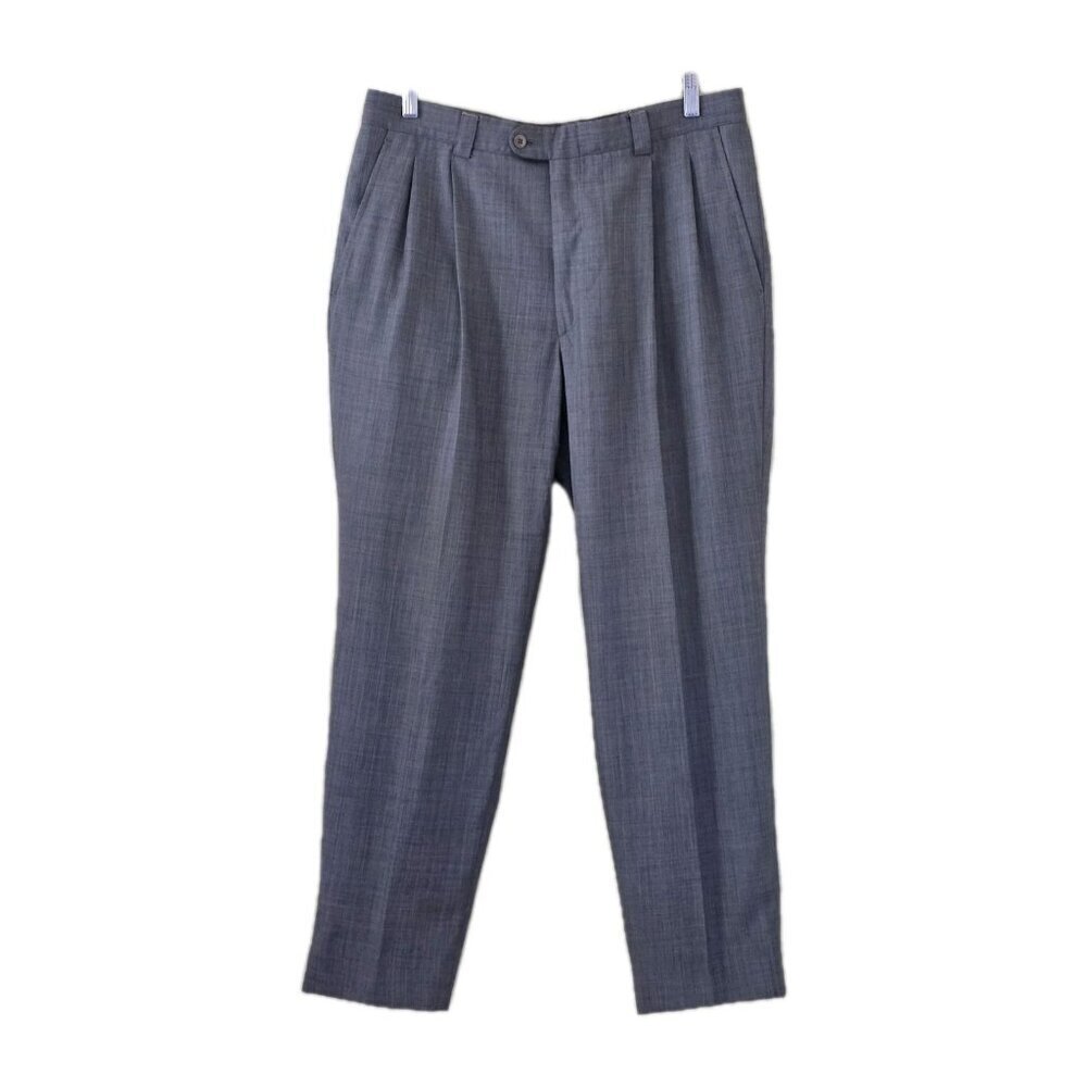 Versace Classic V2 Dress Pants Men IT 50 US 34 Heathered Gray Wool Pockets Lined
